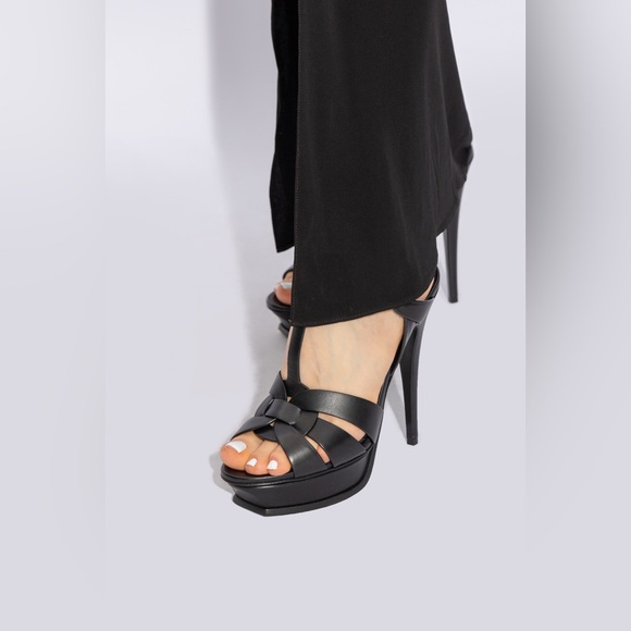Saint Laurent Black Strappy Heels - Picture 14 of 15